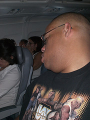 Man sleeps while seating