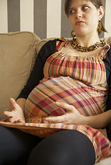 Nine months pregnant  