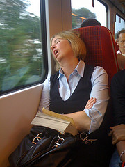 Lady sleeping with mouth slightly open